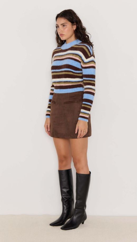Multi Poet Fluffy Stripe Sweater