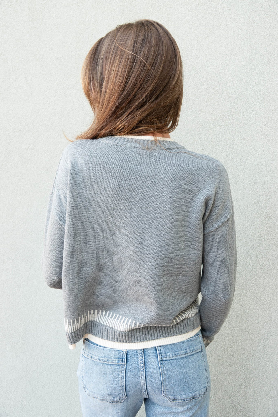 Point Taken Cotton Sweater - Grey Shadow - Jaffi&
