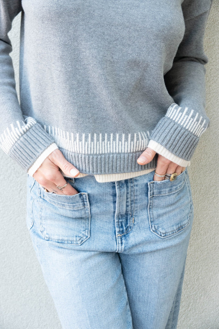 Point Taken Cotton Sweater - Grey Shadow - Jaffi&