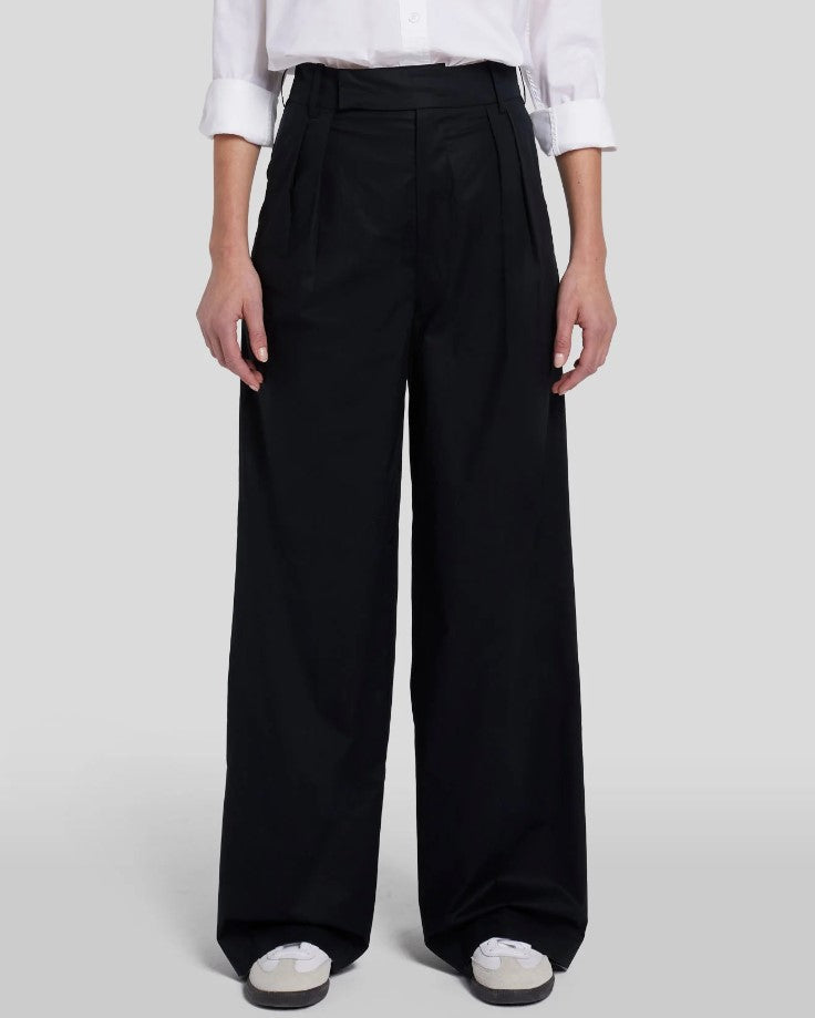 Poplin Pleated Trouser