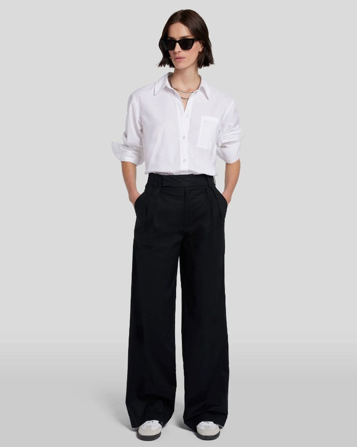 Poplin Pleated Trouser