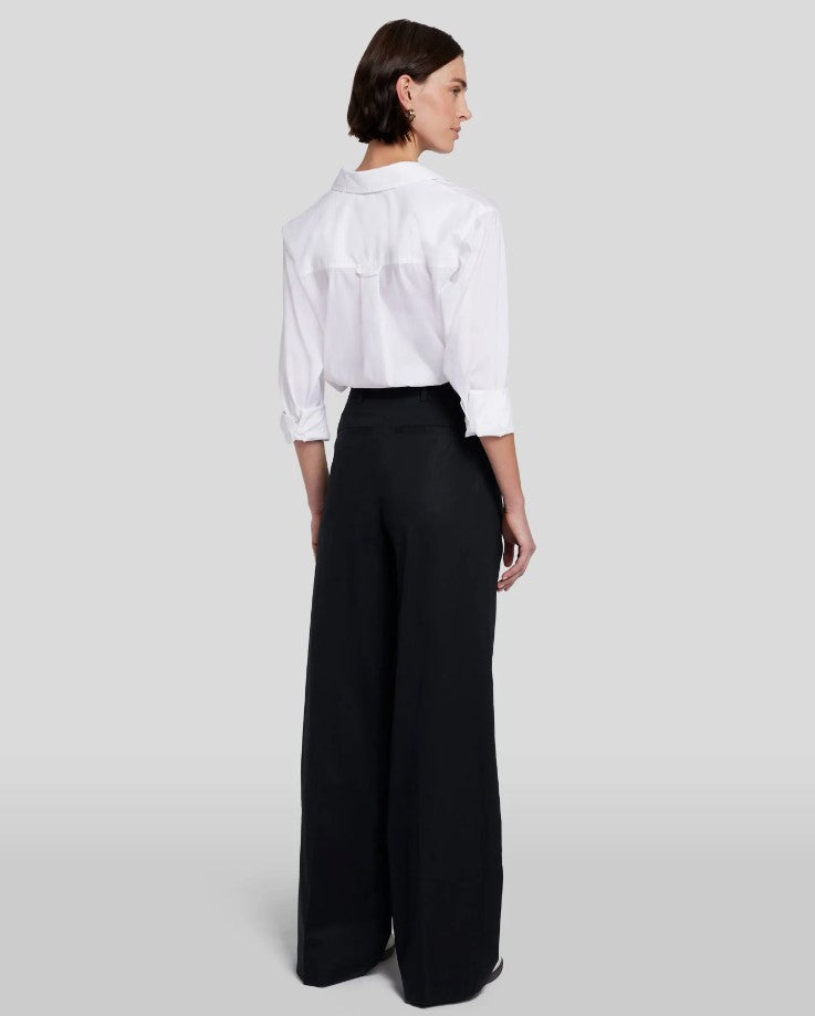 Poplin Pleated Trouser