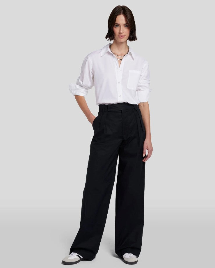 Poplin Pleated Trouser