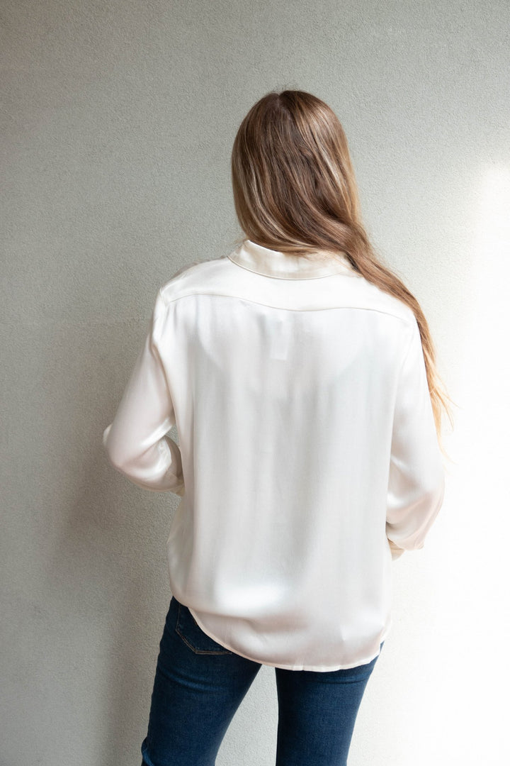 Poppy Button Blouse - Ivory - Jaffi&