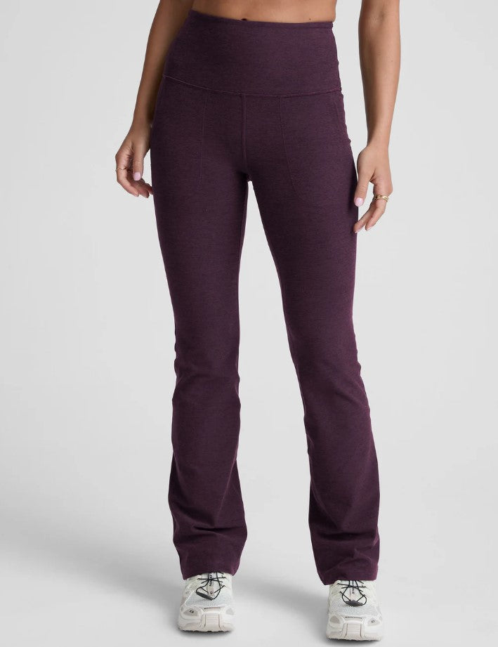 Spacedye High Waist Practice Pocket Bootcut Pant - Eggplant Purple Heather