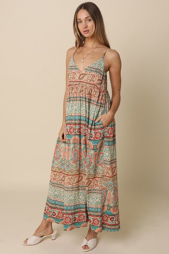Print Maxi Dress - Multi - Jaffi's