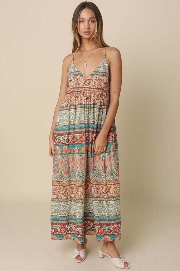 Print Maxi Dress - Multi - Jaffi's