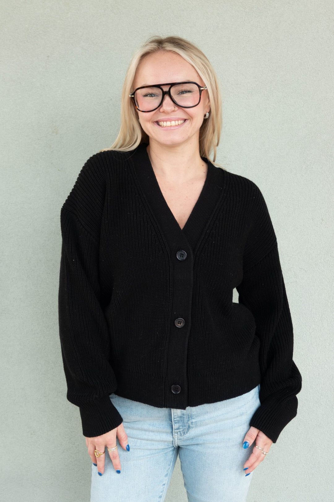 Priya Cardigan - Black - Jaffi's