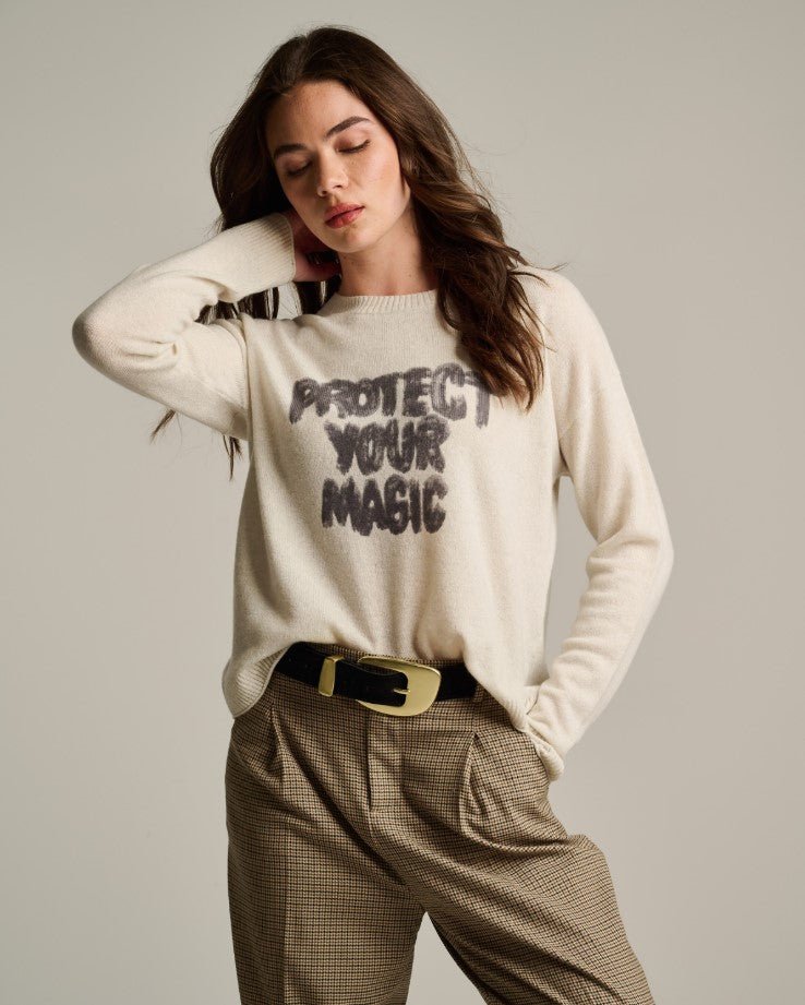 Protect Your Magic Cashmere Sweater - Iced Grey - Jaffi&