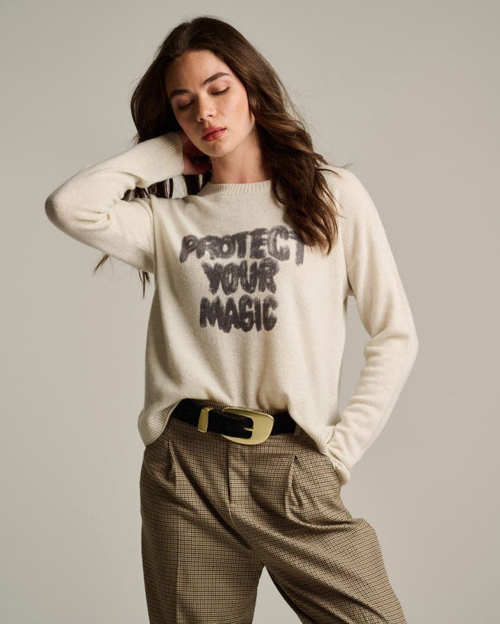 Protect Your Magic Cashmere Sweater - Iced Grey - Jaffi&