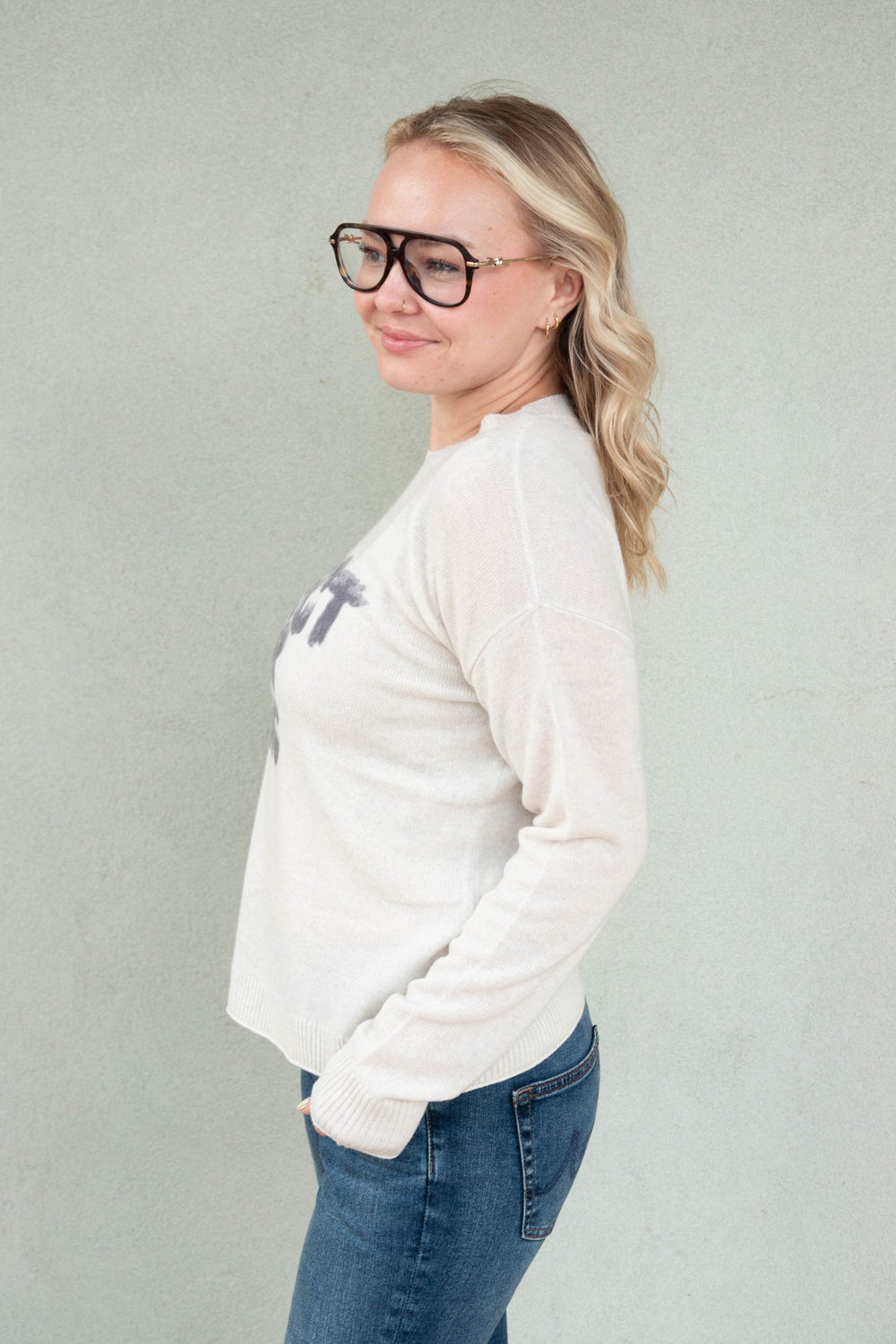 Protect Your Magic Cashmere Sweater - Iced Grey - Jaffi's