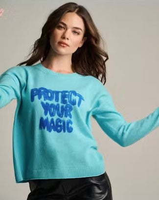 Protect Your Magic Cashmere Sweater - Blue Magic