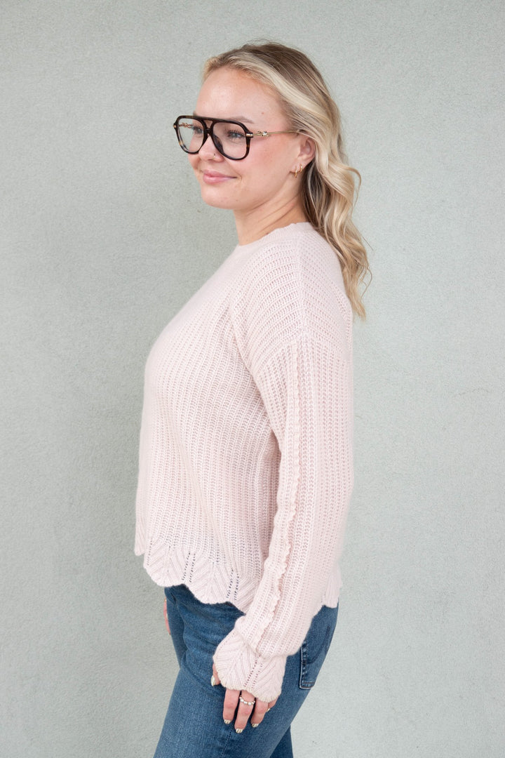 Pure Ruffle Cashmere Sweater - Ballet - Jaffi&