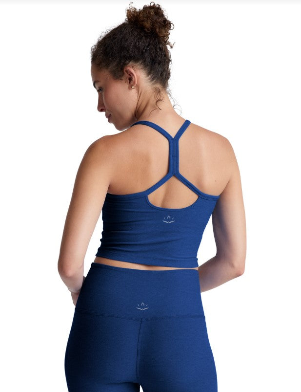 Spacedye Slim Racerback Cropped Tank - Marine Blue Heather