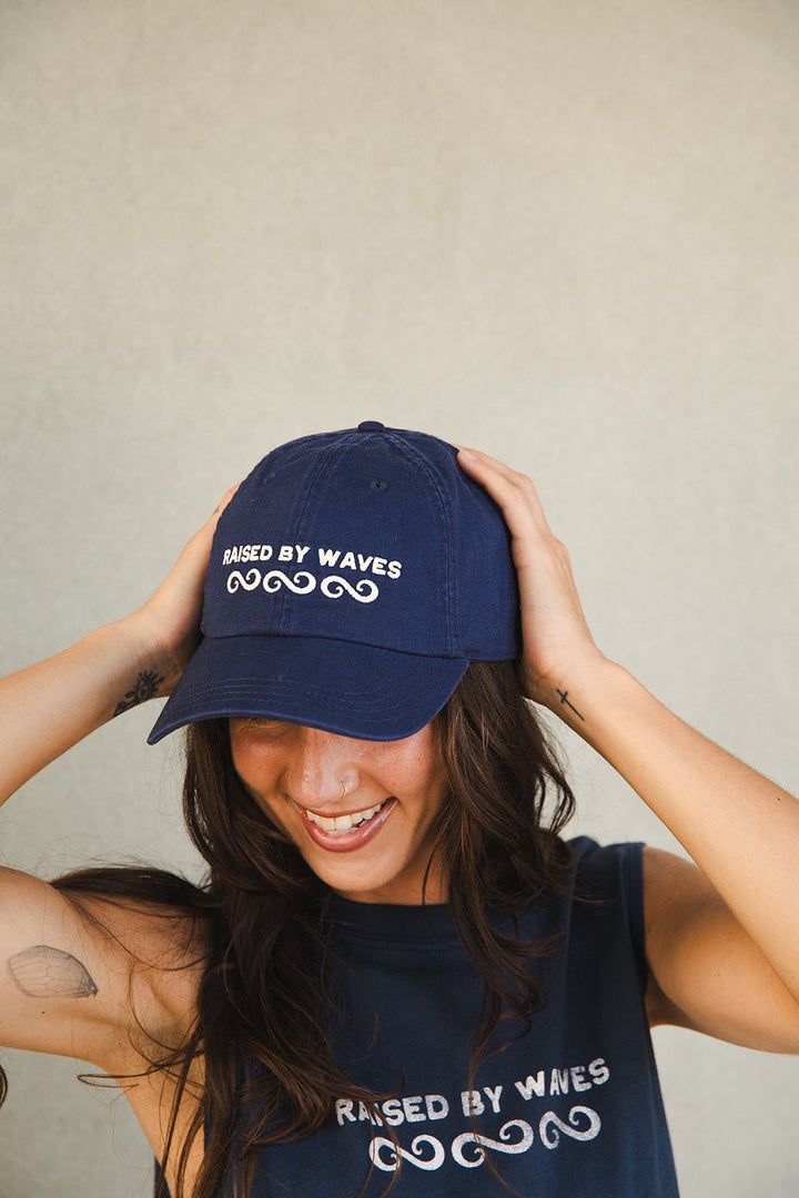 Raised By Waves Dad Cap - Indigo - Jaffi's