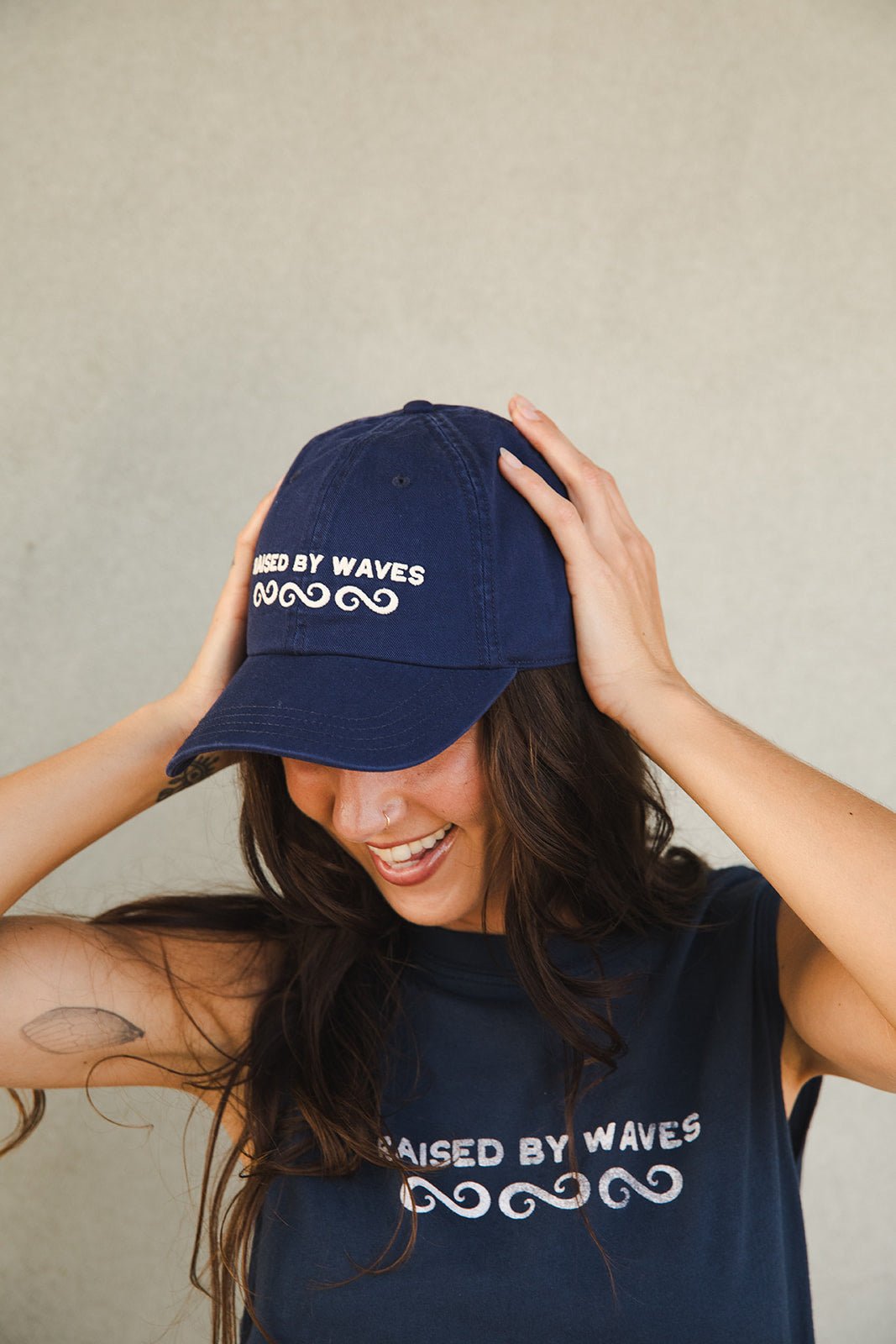 Raised By Waves Dad Cap - Indigo - Jaffi's