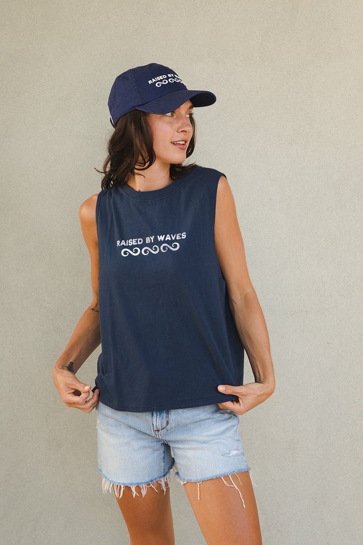 Raised by Waves Vibe Tank - Indigo - Jaffi's