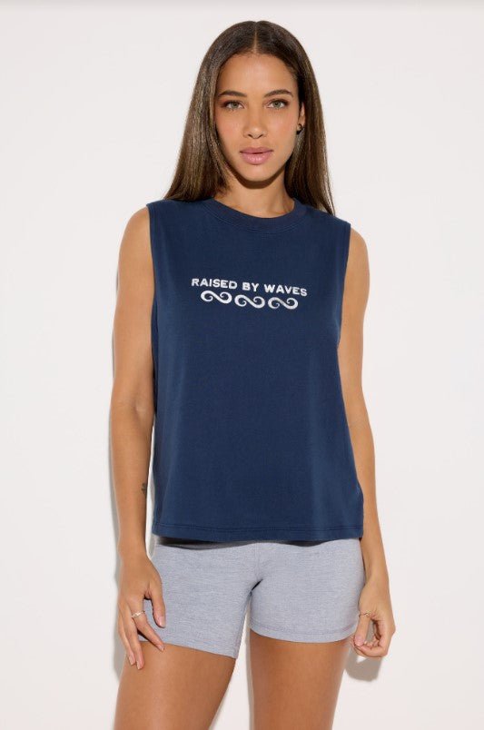 Raised by Waves Vibe Tank - Indigo - Jaffi's