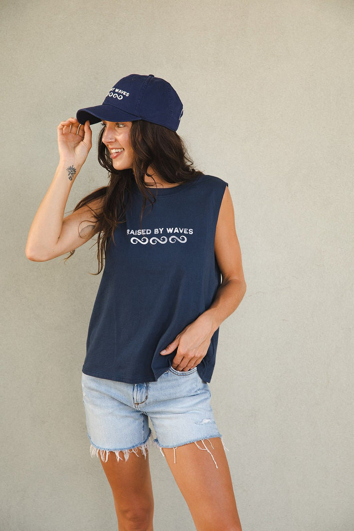 Raised by Waves Vibe Tank - Indigo - Jaffi's