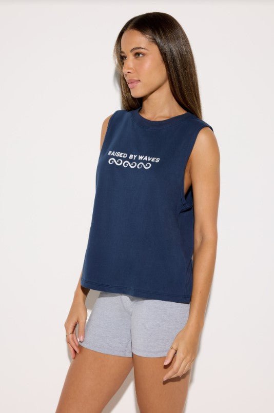 Raised by Waves Vibe Tank - Indigo - Jaffi's