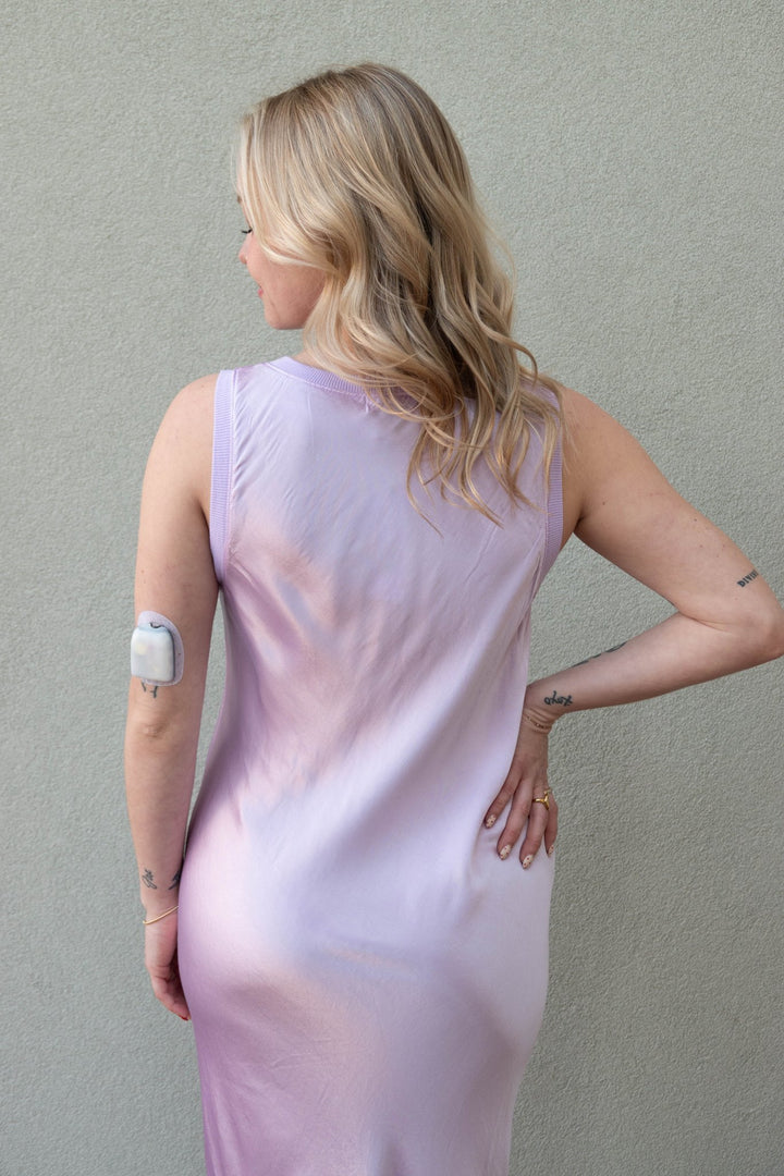 Randi Satin V Neck Midi Dress - Whimsy - Jaffi's