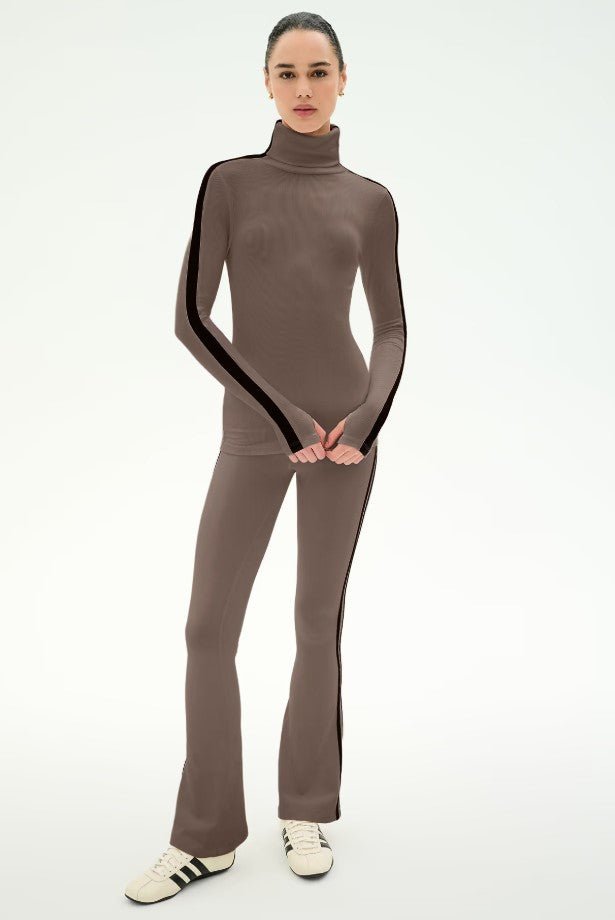 Raquel High Waist 30" Supplex Flare - Lentil/Black - Jaffi&