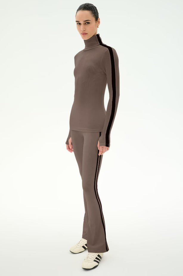 Raquel High Waist 30" Supplex Flare - Lentil/Black - Jaffi&