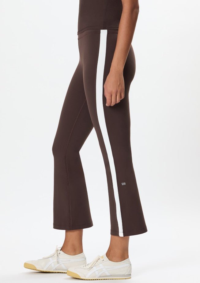 Raquel High Waist Supplex Crop - Dark Chocolate/White - Jaffi's