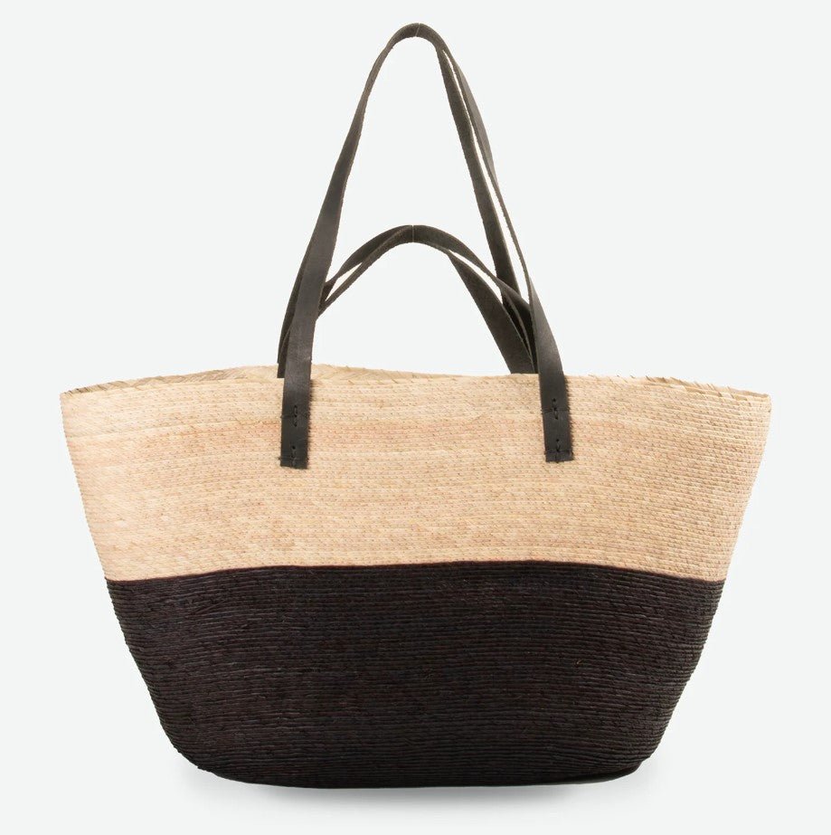 Ravello Double Handle Tote - Natural/Black - Jaffi's