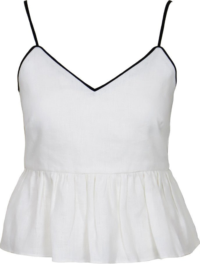 Rhodes Contrast Top - White/Black - Jaffi's