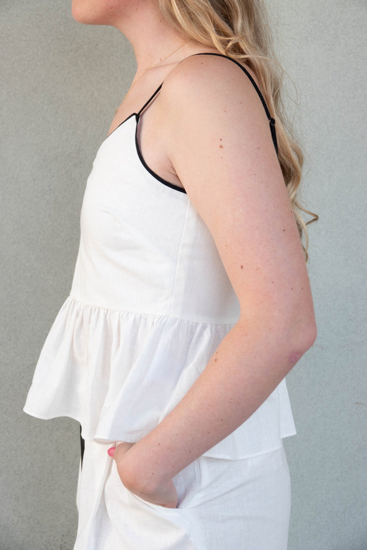 Rhodes Contrast Top - White/Black - Jaffi's