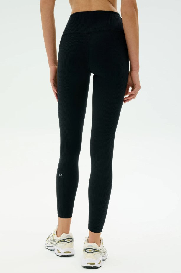 Black Airweight Rib High Waist 7/8th Legging