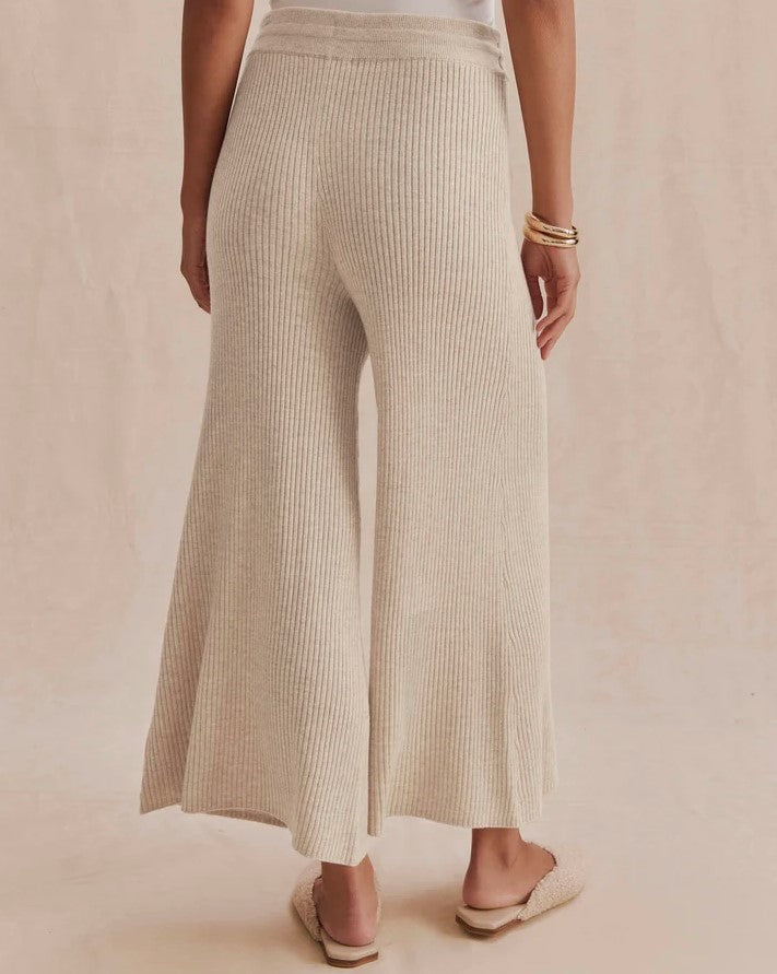 Georgie Rib Sweater Pant - Wheat Heather