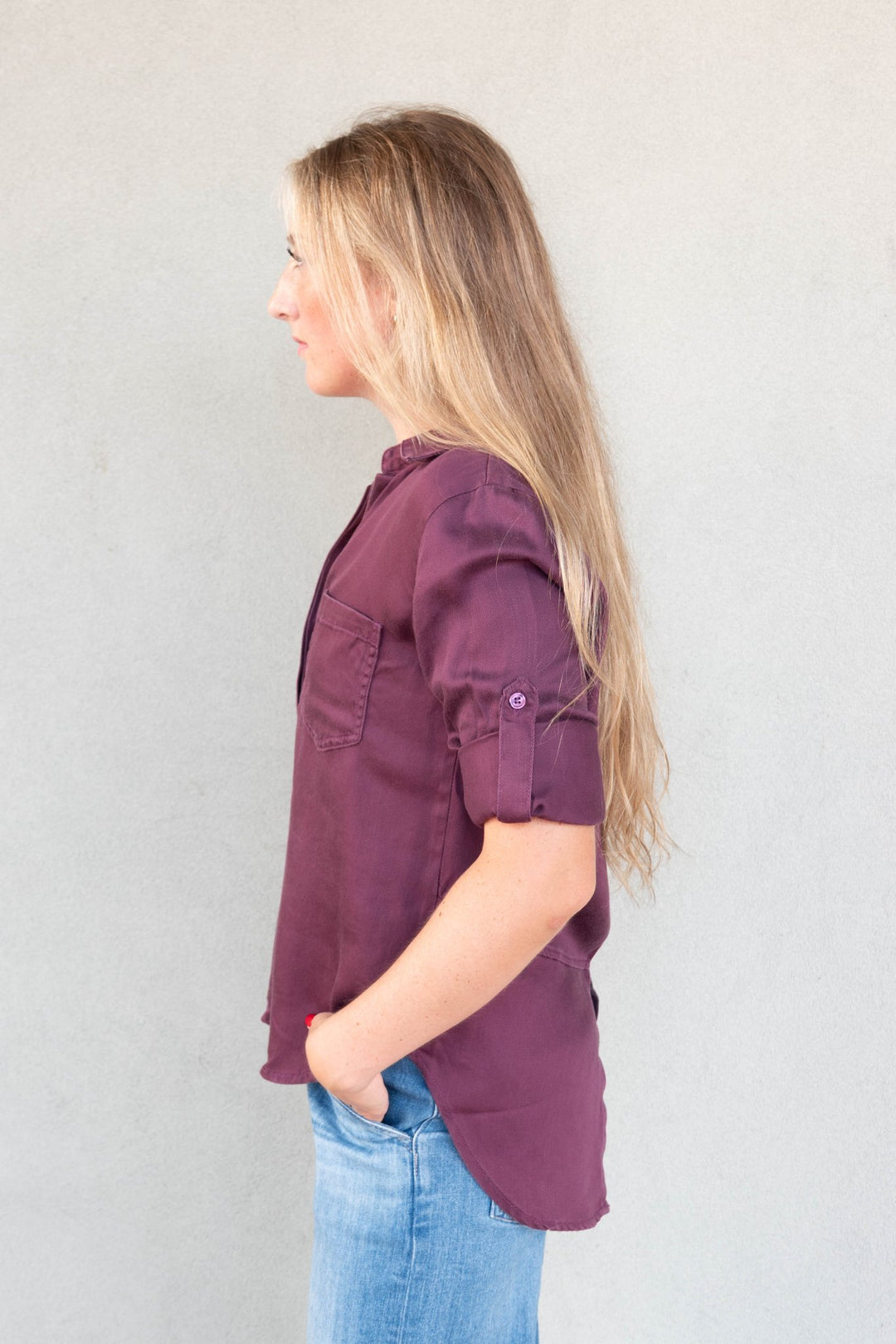 Riley Button Down Shirt - Irish Plum - Jaffi&