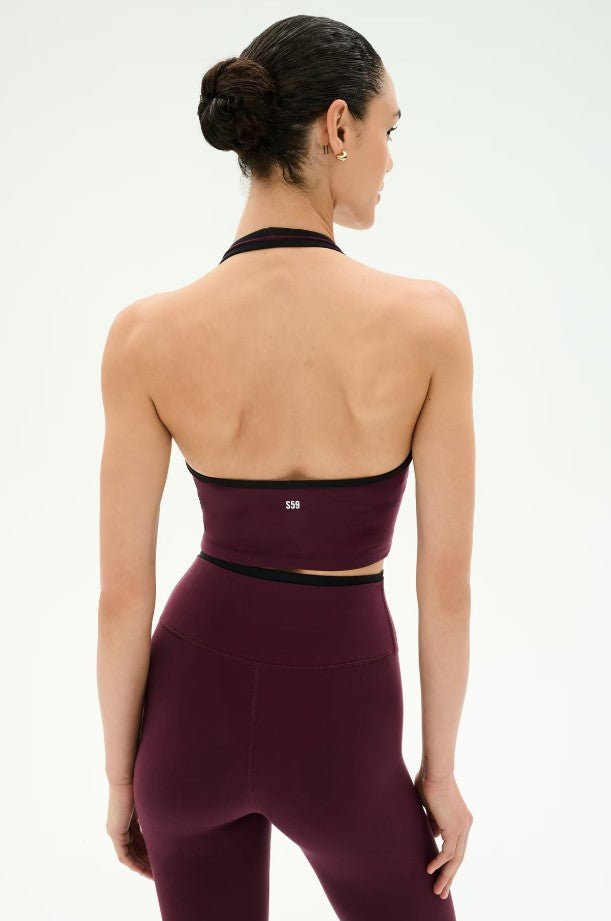 Rory Airweight Halter Bralette - Dark Cherry/Black - Jaffi&