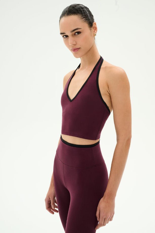 Rory Airweight Halter Bralette - Dark Cherry/Black - Jaffi&