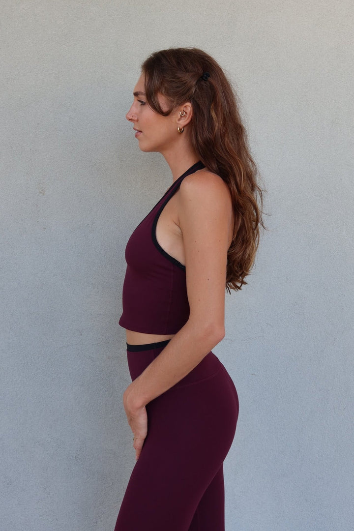 Rory Airweight Halter Bralette - Dark Cherry/Black - Jaffi&