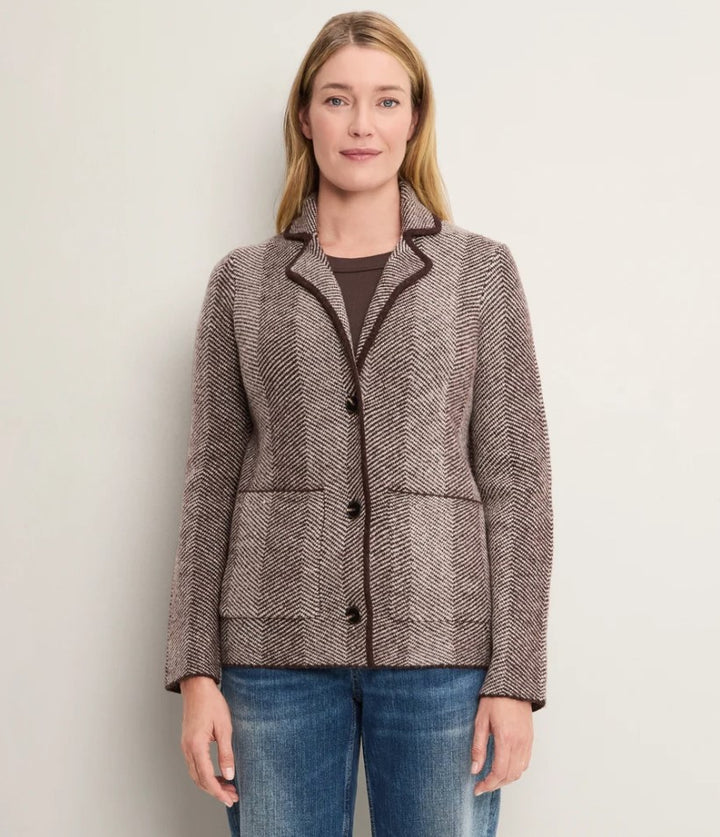 Rory Knit Blazer - Chocolate Herringbone