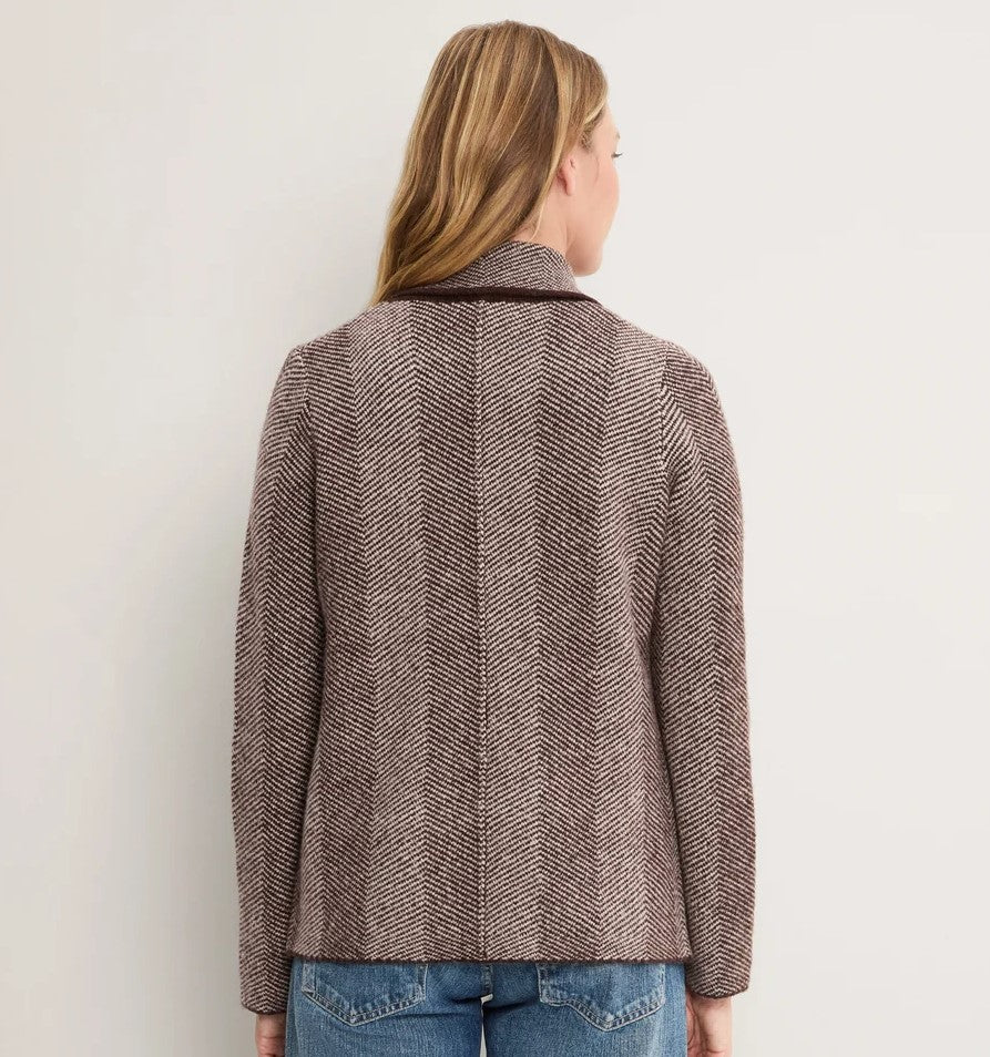 Rory Knit Blazer - Chocolate Herringbone