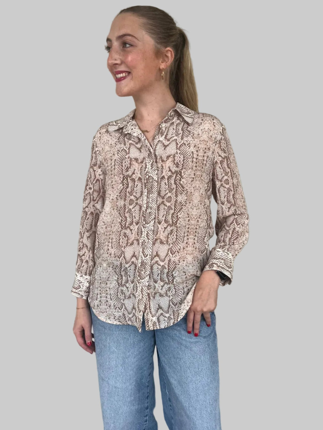 Rosalina Blouse - Beige - Jaffi's