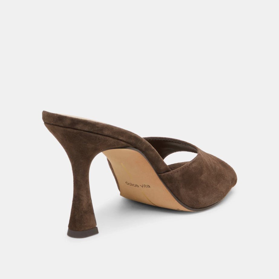 Rosha Heel - Dark Brown Suede - Jaffi&