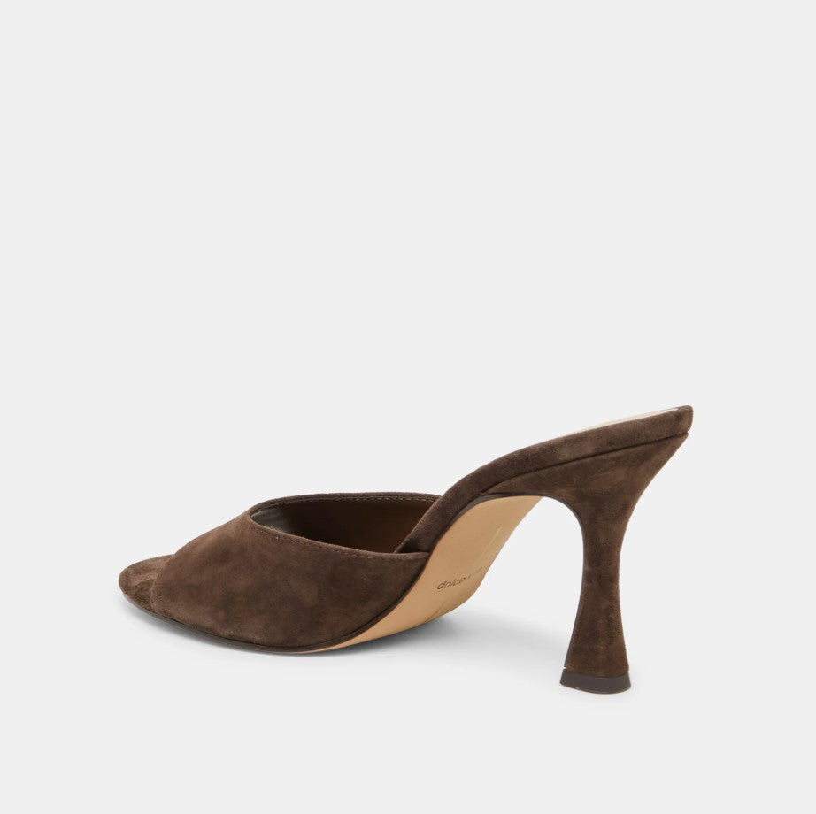 Rosha Heel - Dark Brown Suede
