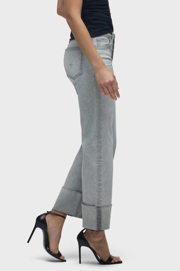 Rosie High Rise Wide Leg Cuff - Washed Slate