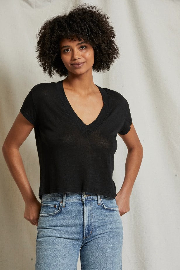 Rosie Linen Jersey V Neck Tee