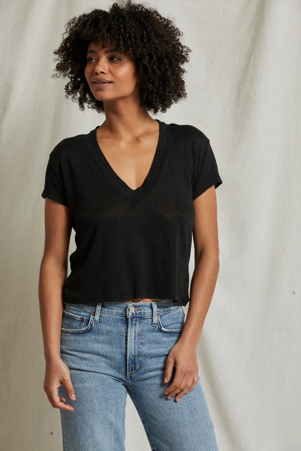 Rosie Linen Jersey V Neck Tee