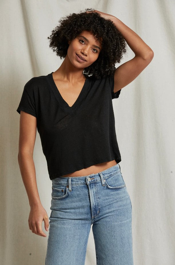 Rosie Linen Jersey V Neck Tee