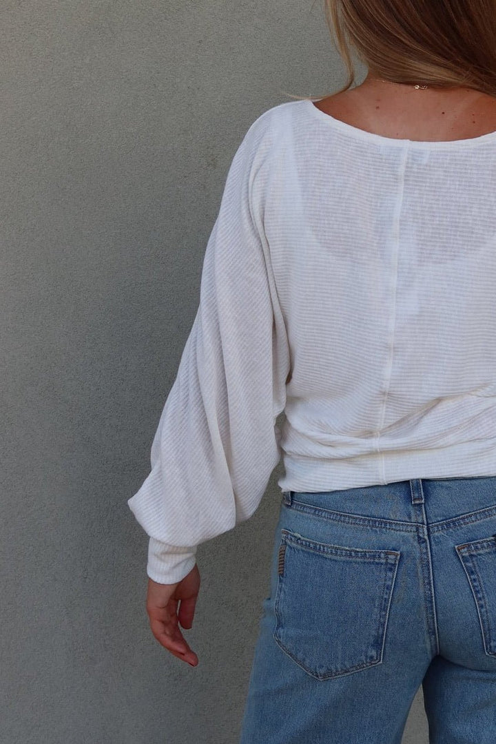 Roxy Balloon Sleeve Top - Coconut Milk - Jaffi&