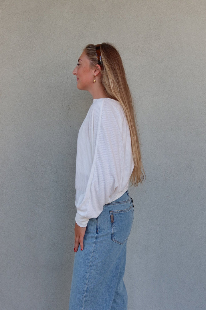 Roxy Balloon Sleeve Top - Coconut Milk - Jaffi&