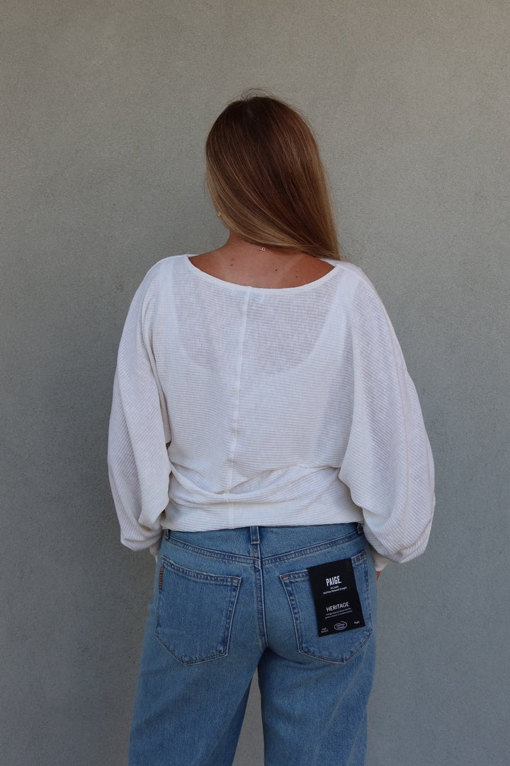 Roxy Balloon Sleeve Top - Coconut Milk - Jaffi&