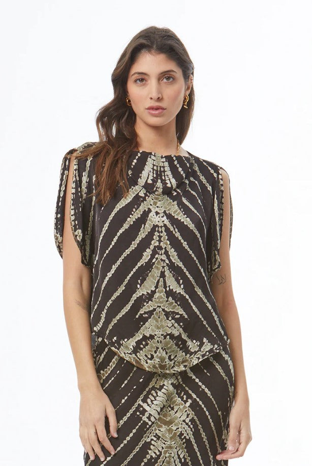 Rumi Top - Black Savannah Wash